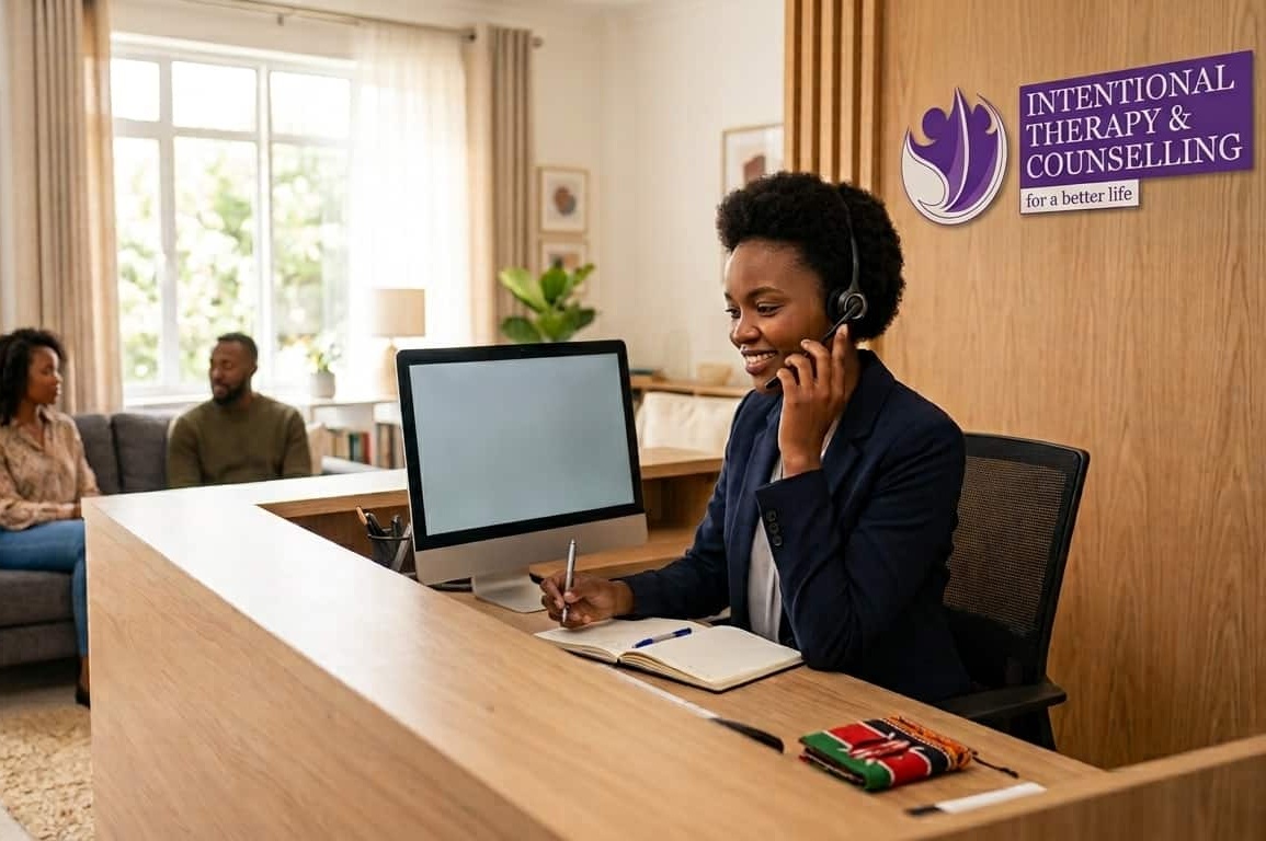 Our reception team answering a call, ready to help you get in touch