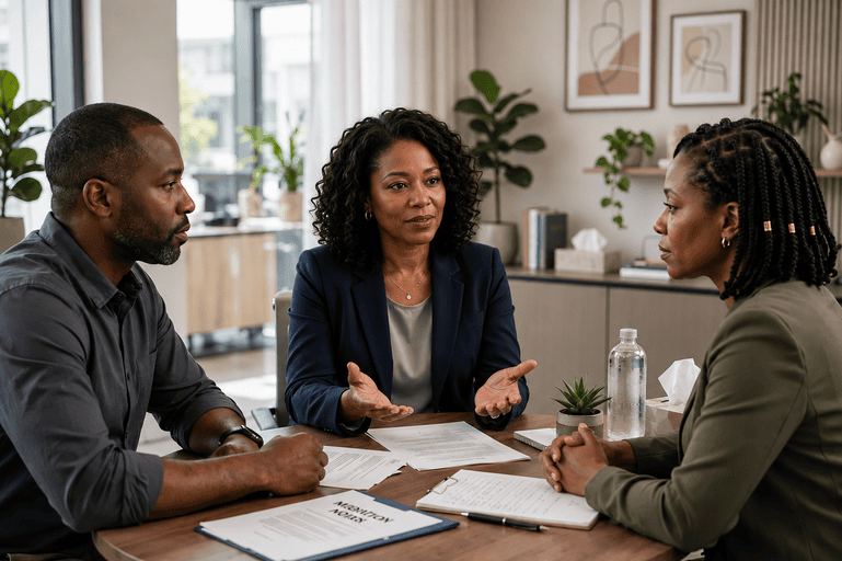 A facilitated mediation conversation guided toward mutual understanding